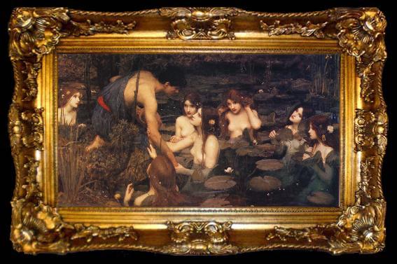 framed  John William Waterhouse Hylas and the Water Nymphs, ta009-2
